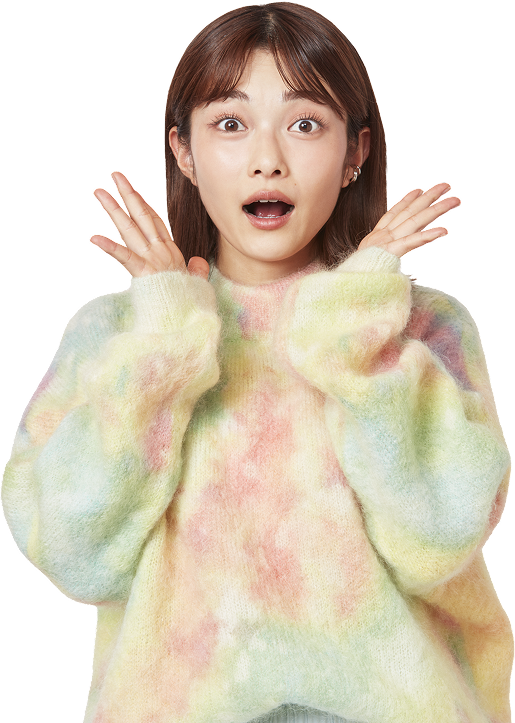 井上咲楽さんが驚いた表情をしている